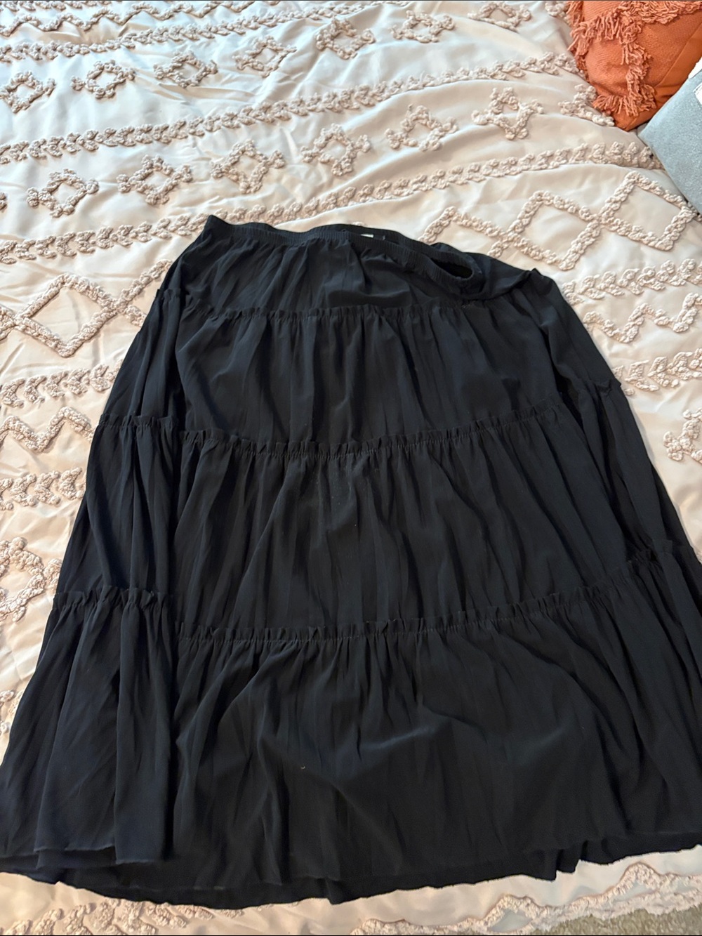 Studio 1940 Black Tiered A-Line Maxi Skirt